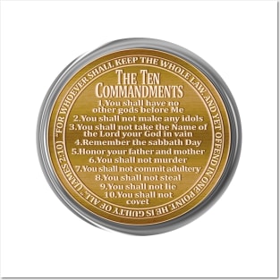 The Ten Commandments golden coin Posters and Art